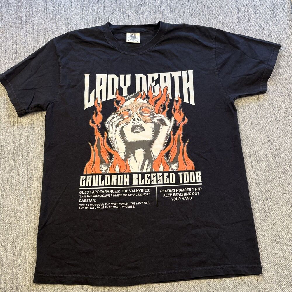 ACOTAR Nesta Archeron "Lady Death" Cauldron Blessed Tour Graphic Tee Size Large